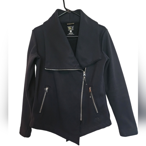 Mountain Hardwear Jackets & Blazers - MOUNTAIN Hardwear Black full zip moto asymmetrical jacket Med
